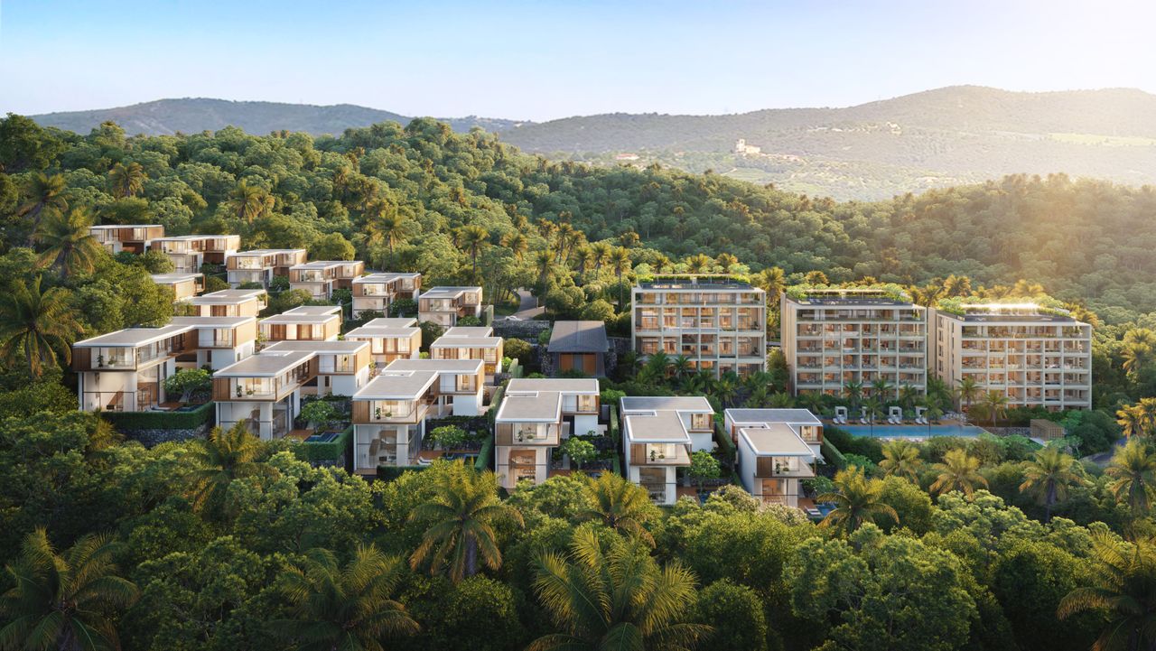Aerial view of Kiara Reserve among the Layan hills