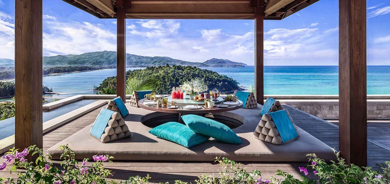 Layan Residences sala overlooking the bay