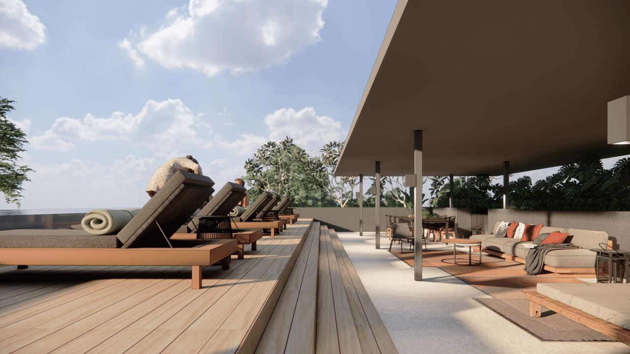 Rooftop terrace lounge at Kiara Reserve